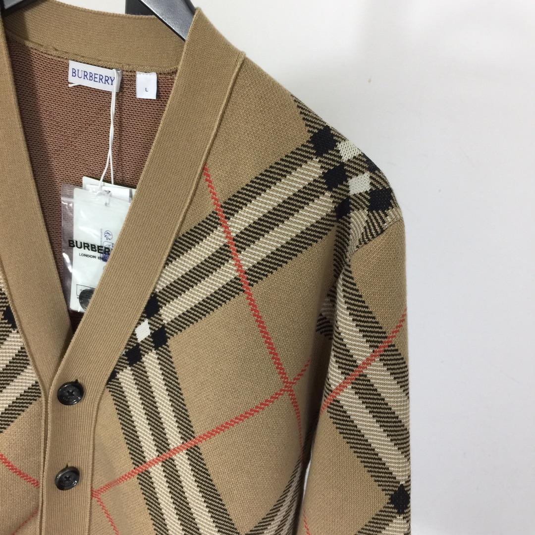 Burberry Check Wool Blend Cardigan - PerfectKickZ