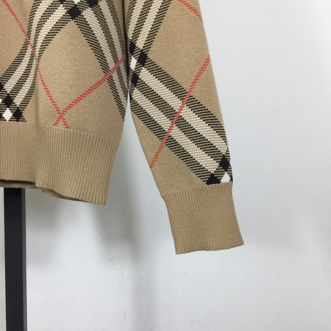 Burberry Check Wool Blend Cardigan - PerfectKickZ