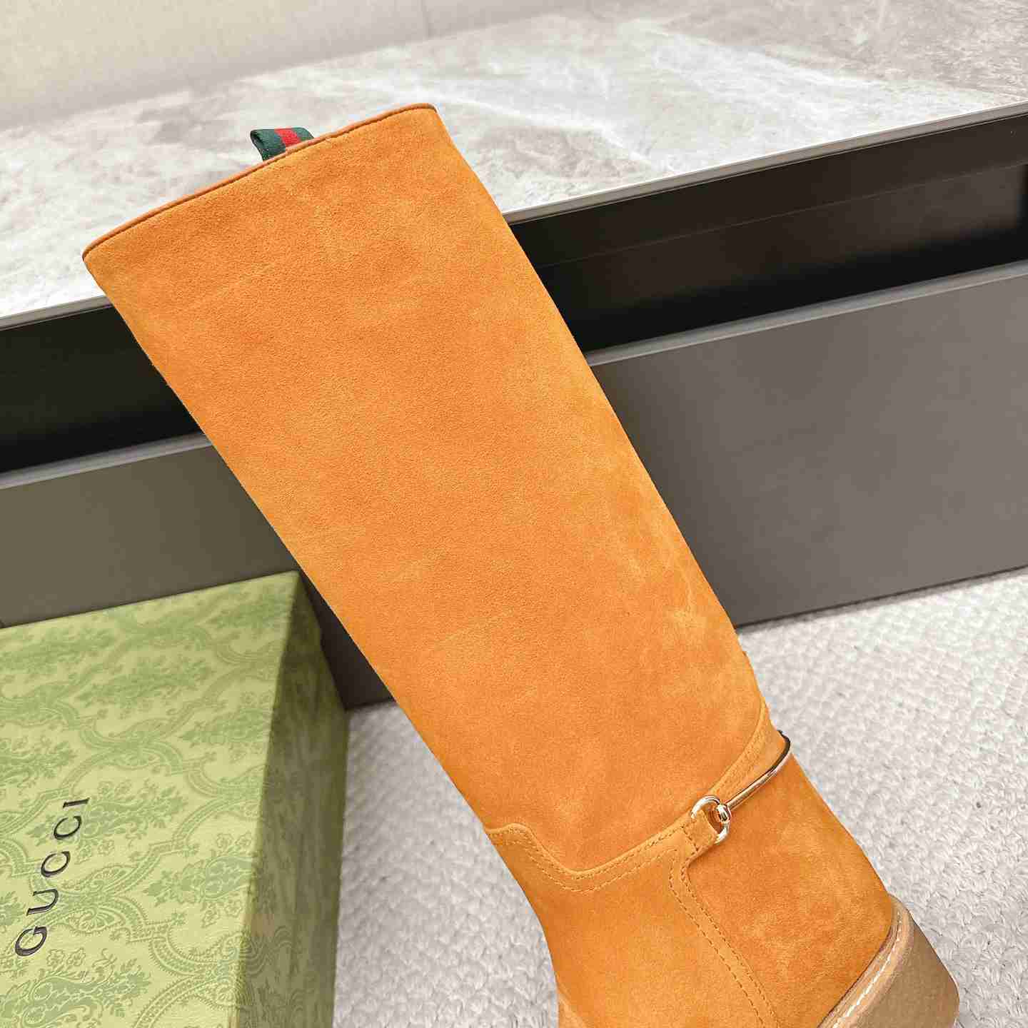 Gucci Women's Slim Horsebit Boot - PerfectKickZ