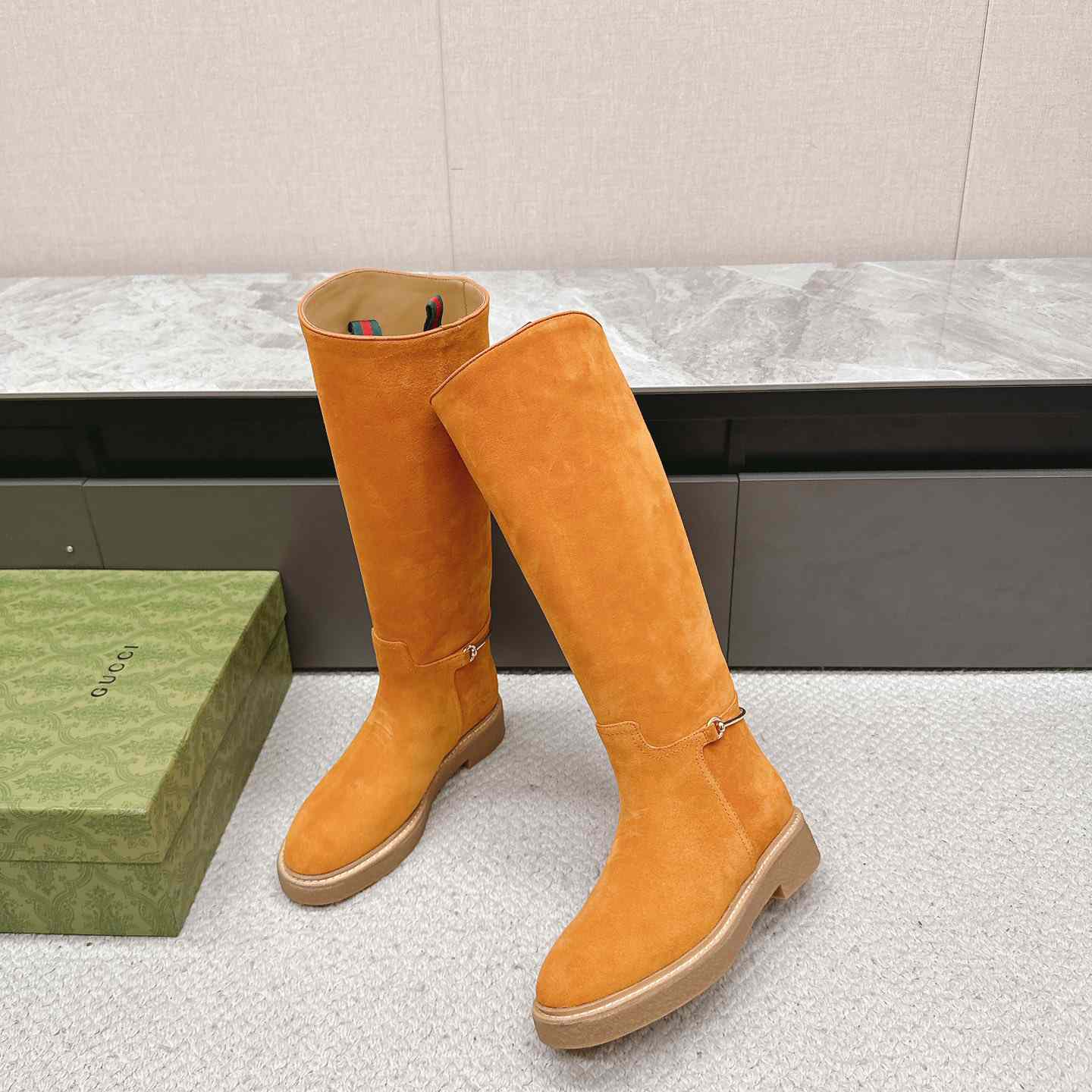 Gucci Women's Slim Horsebit Boot - PerfectKickZ