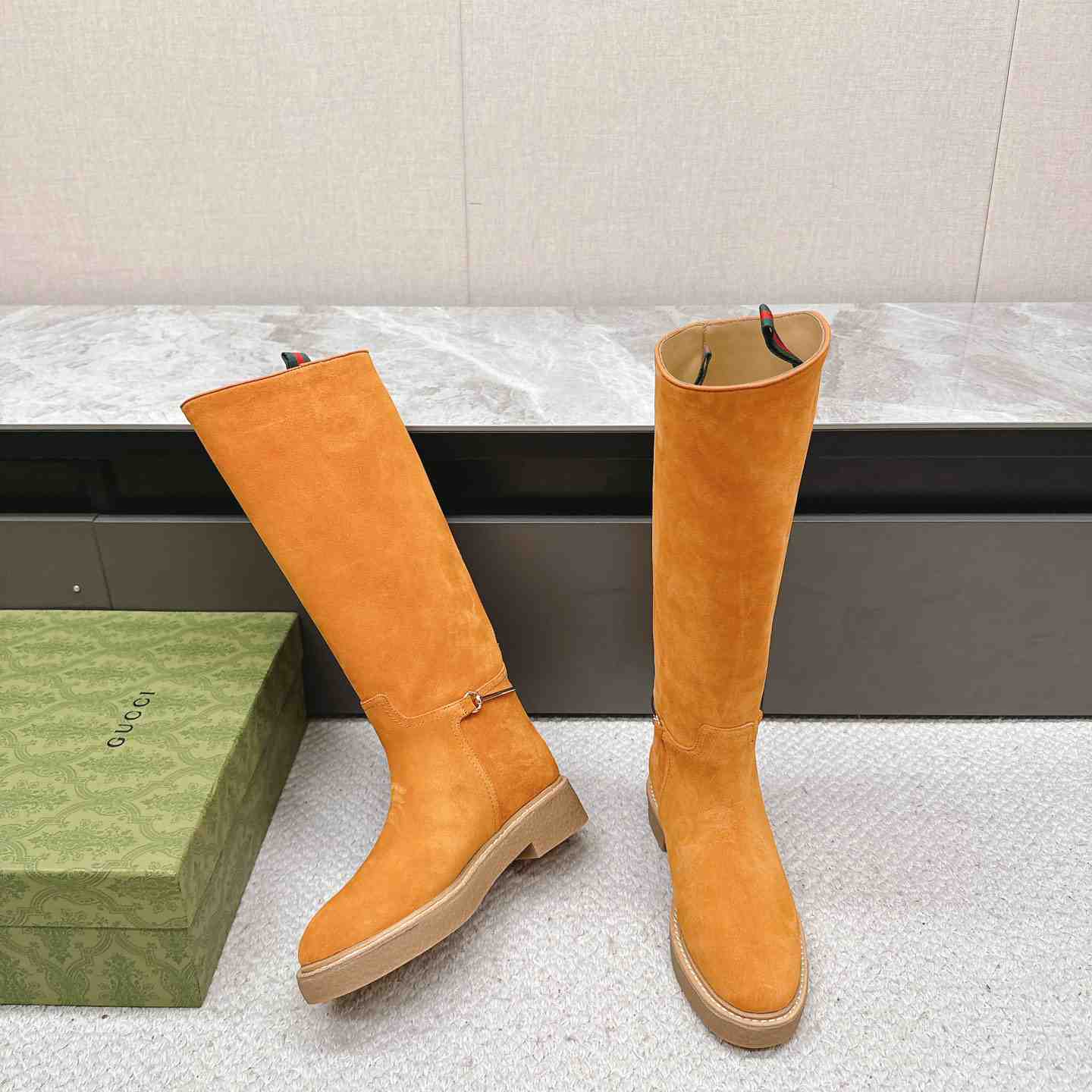 Gucci Women's Slim Horsebit Boot - PerfectKickZ
