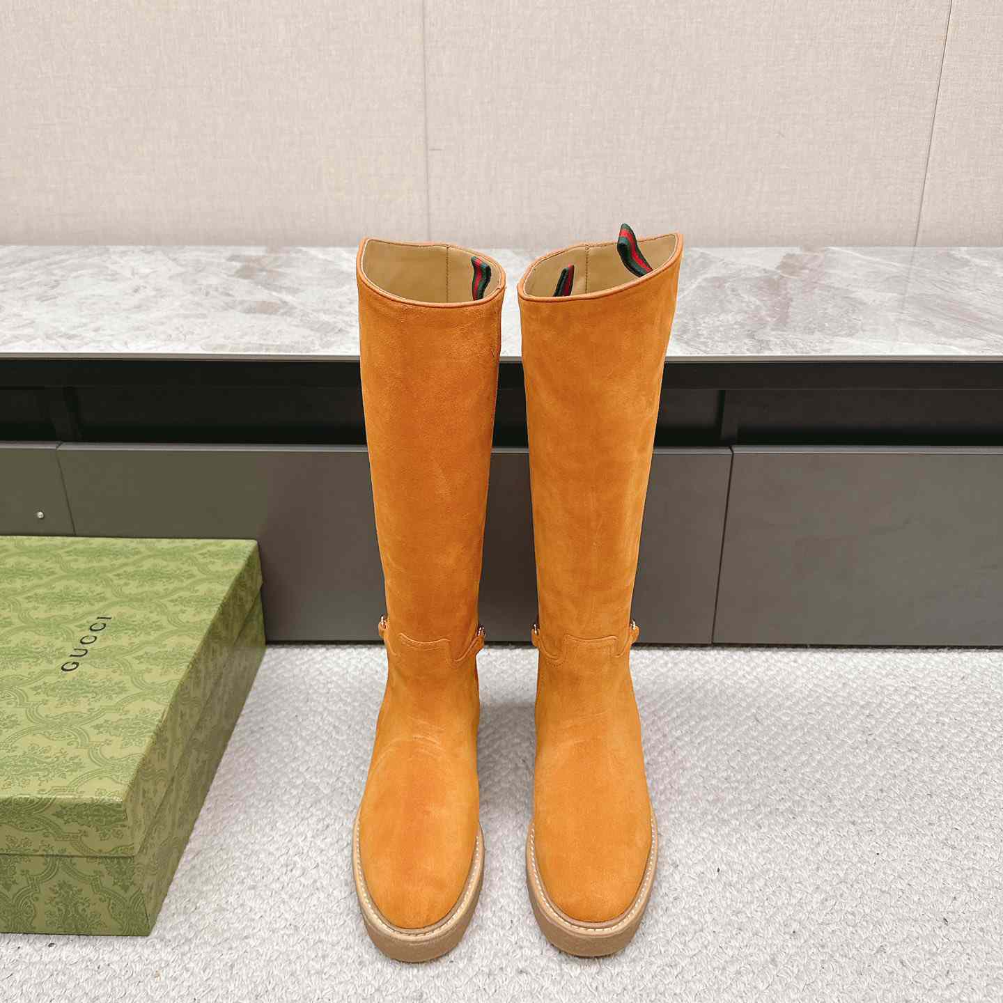 Gucci Women's Slim Horsebit Boot - PerfectKickZ