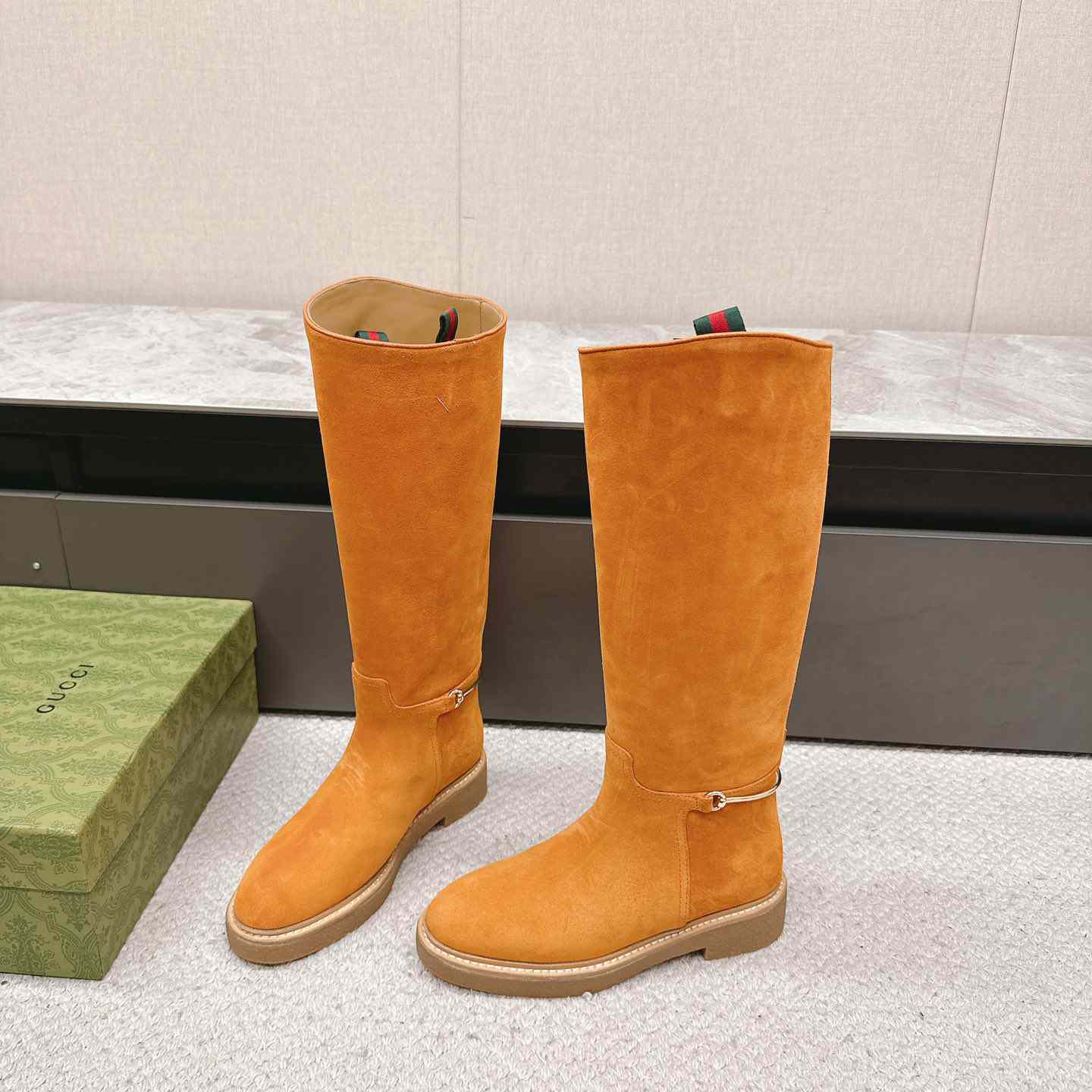 Gucci Women's Slim Horsebit Boot - PerfectKickZ