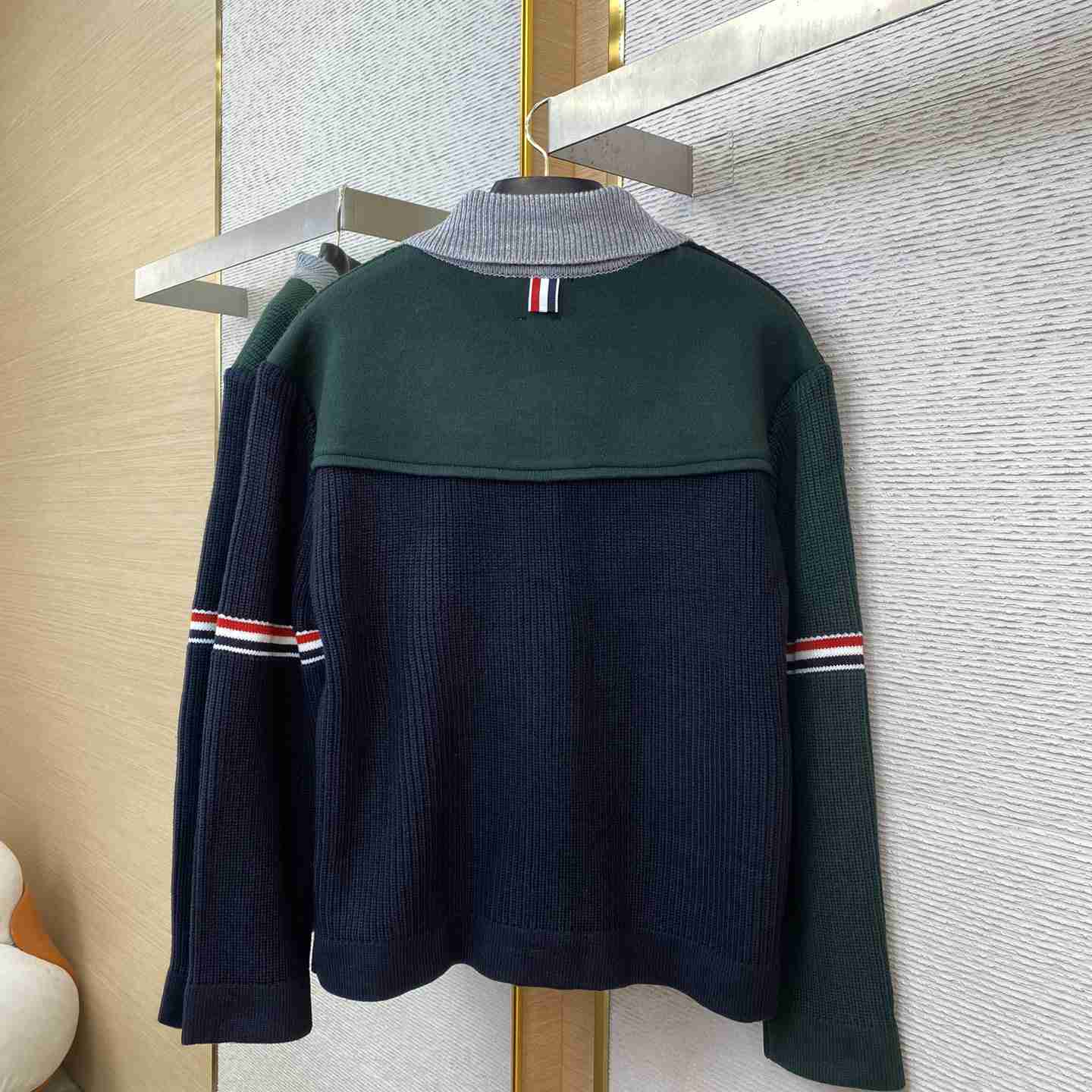 Thom Browne Fun-Mix Boiled Wool Stripe Workman's Jacket - PerfectKickZ