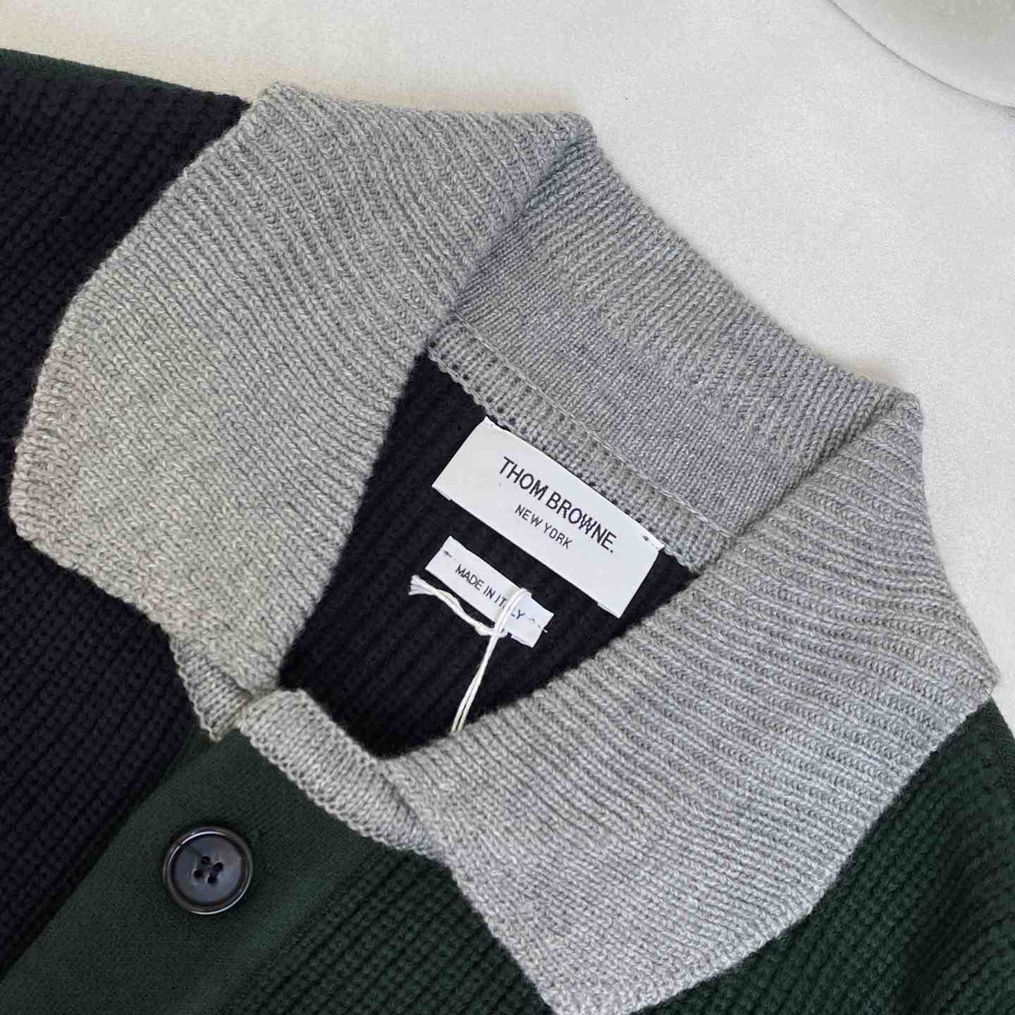 Thom Browne Fun-Mix Boiled Wool Stripe Workman's Jacket - PerfectKickZ