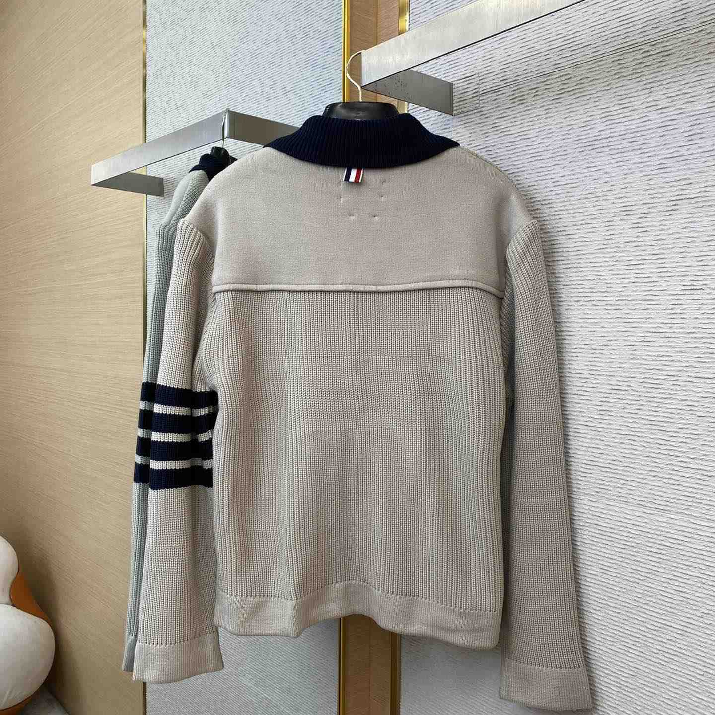 Thom Browne Fun-Mix Boiled Wool Stripe Workman's Jacket - PerfectKickZ