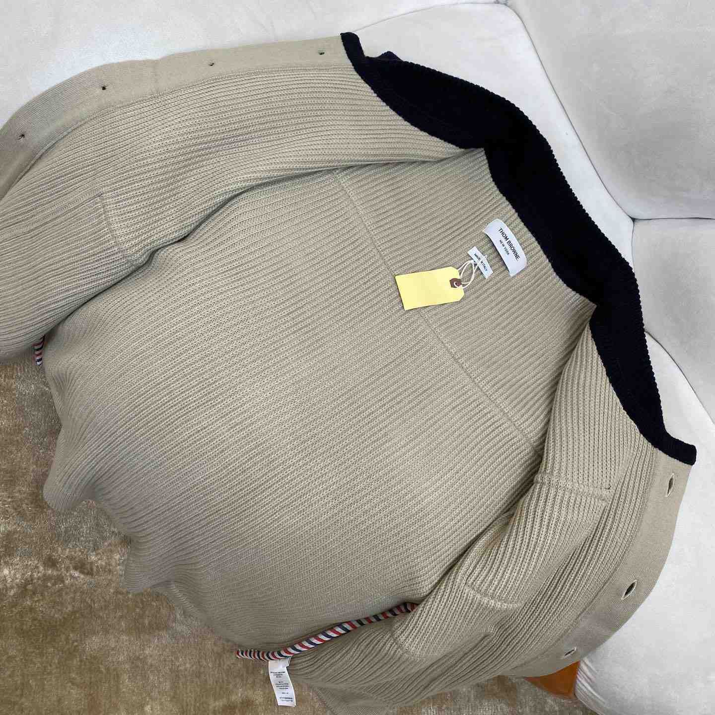 Thom Browne Fun-Mix Boiled Wool Stripe Workman's Jacket - PerfectKickZ