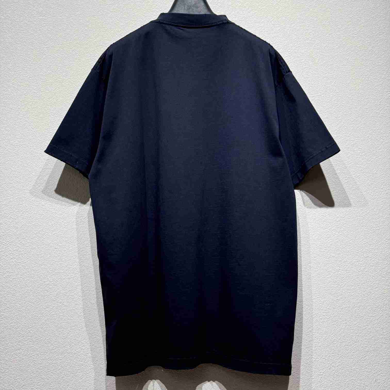 Balenciaga 3B Liquefied T-Shirt Oversized In Faded Black - 