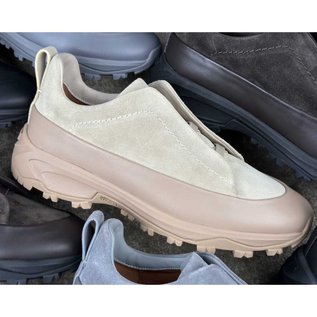 Zegna Suede And Leather Triple Stitch™ Monte Sneakers - PerfectKickZ