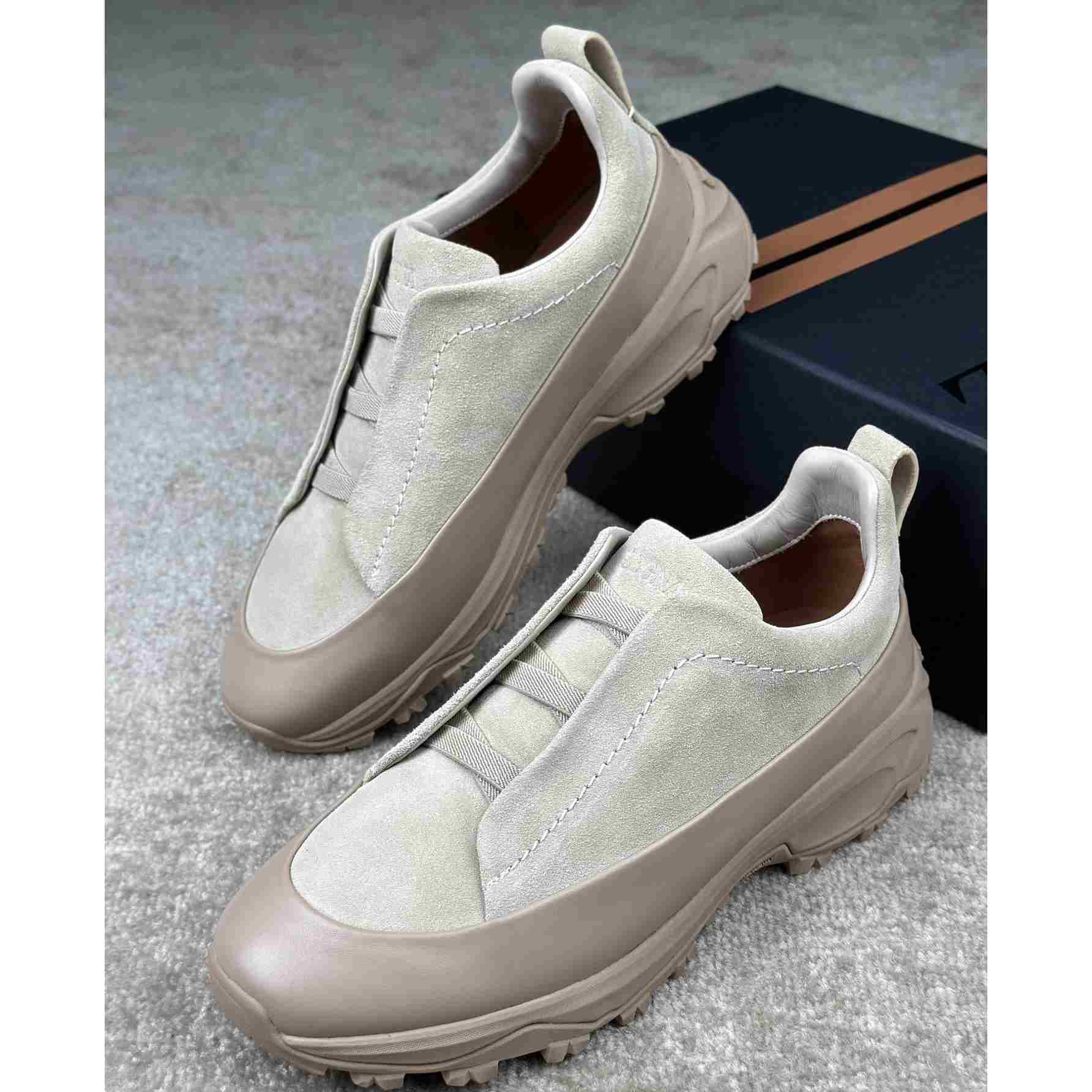 Zegna Suede And Leather Triple Stitch™ Monte Sneakers - PerfectKickZ