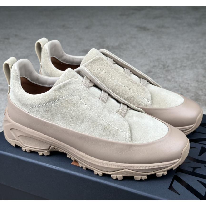 Zegna Suede And Leather Triple Stitch™ Monte Sneakers - PerfectKickZ