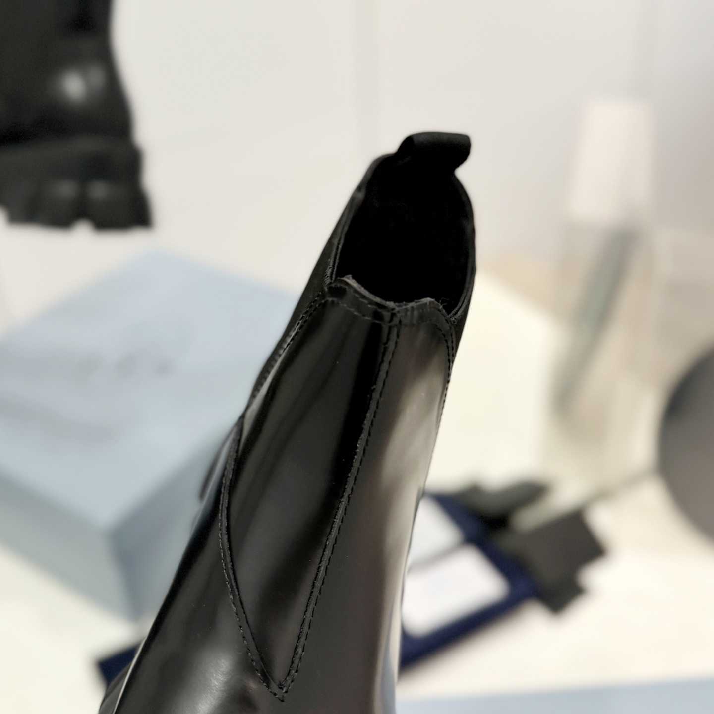 Prada Moonlith Brushed Leather Chelsea Boots - PerfectKickZ