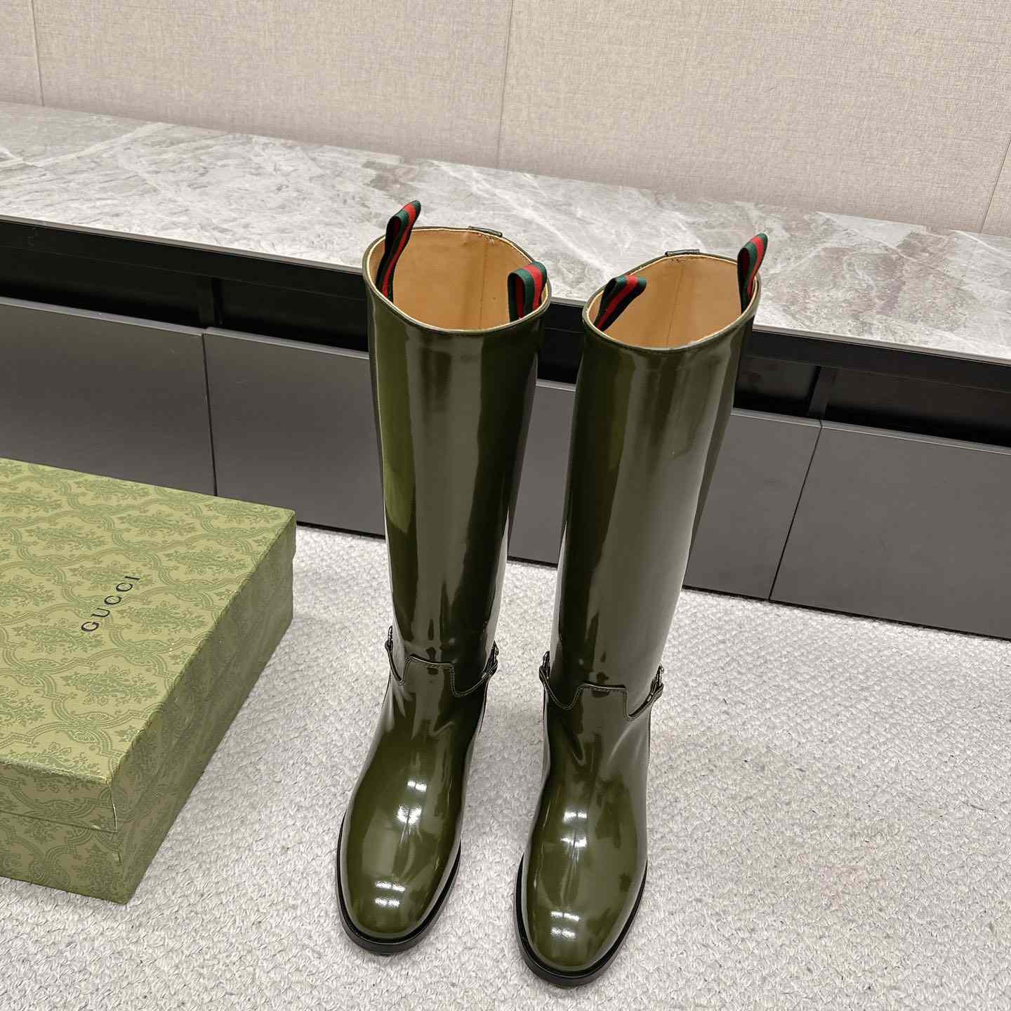 Gucci Women's Slim Horsebit Boot - PerfectKickZ