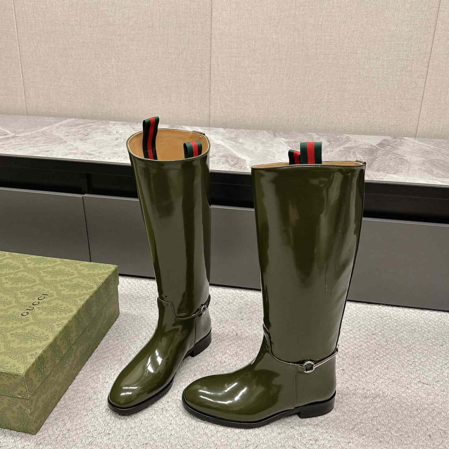Gucci Women's Slim Horsebit Boot - PerfectKickZ