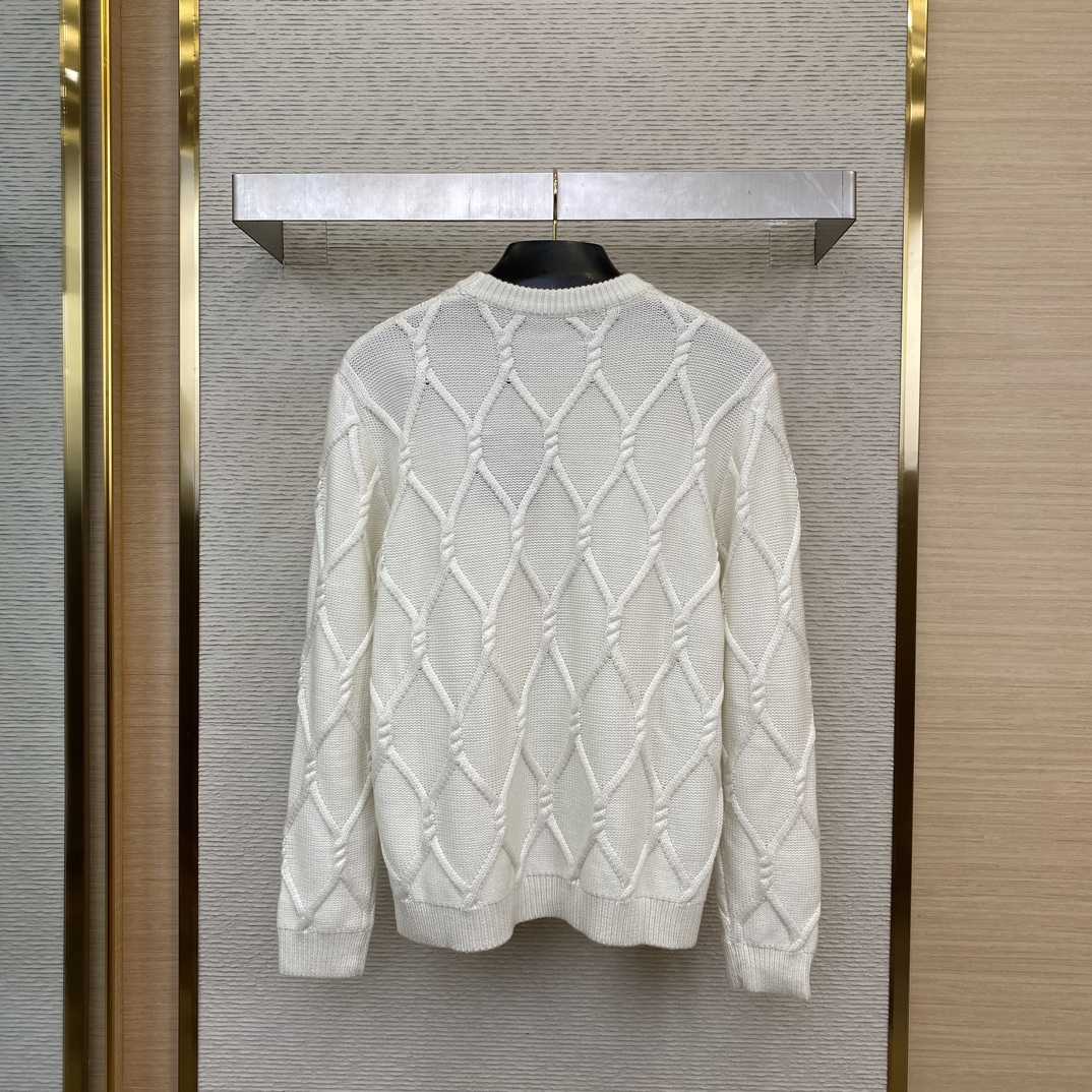 Louis Vuitton Embellished Cable Knit Wool Blend Pullover   - 