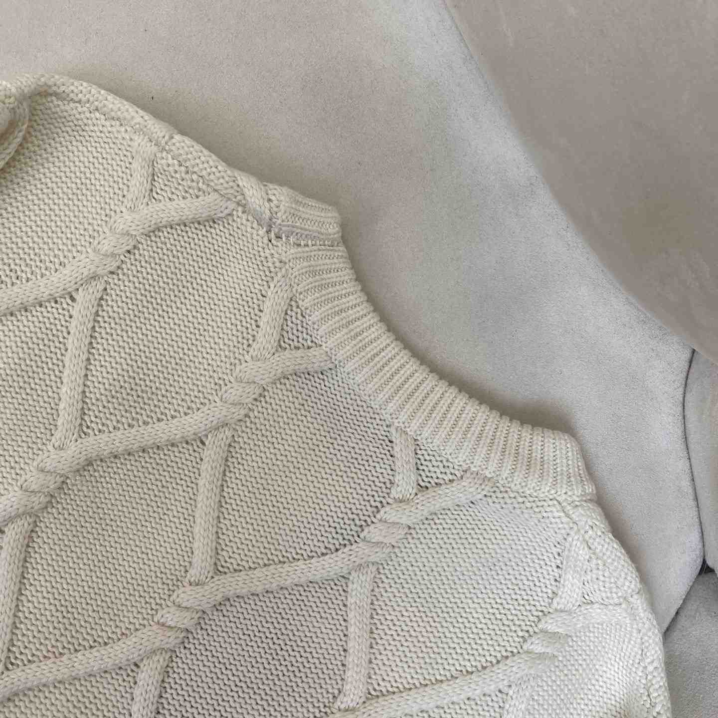 Louis Vuitton Embellished Cable Knit Wool Blend Pullover   - 