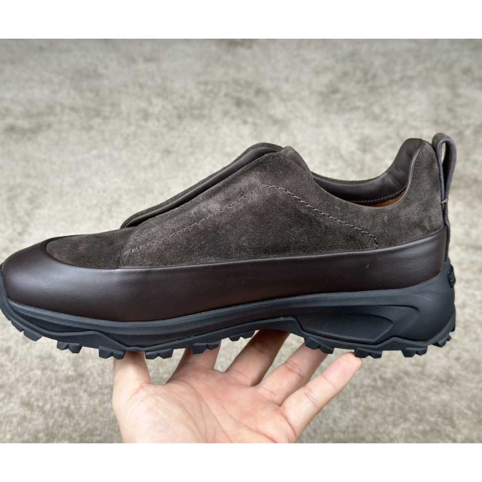 Zegna Suede And Leather Triple Stitch™ Monte Sneakers - PerfectKickZ