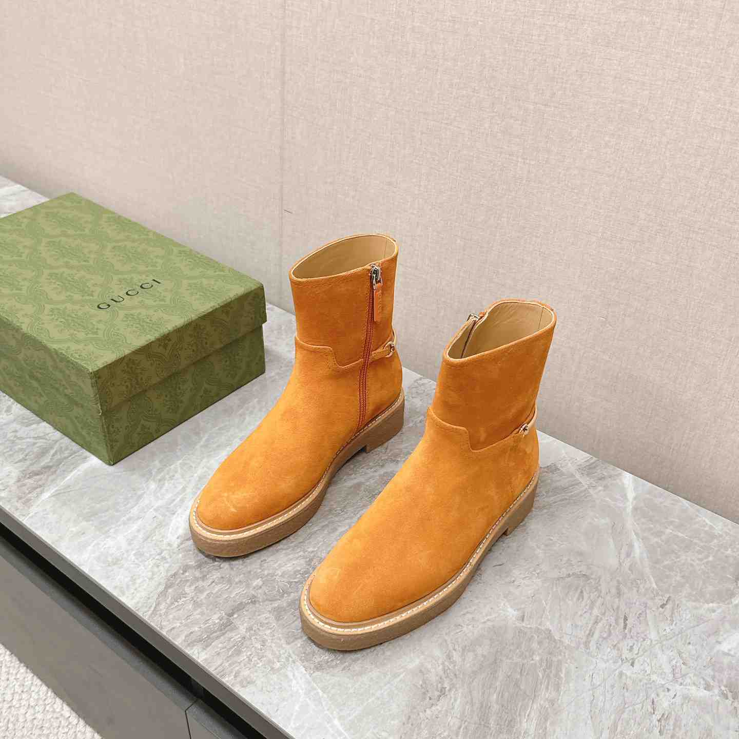 Gucci Women's Slim Horsebit Ankle Boot - PerfectKickZ