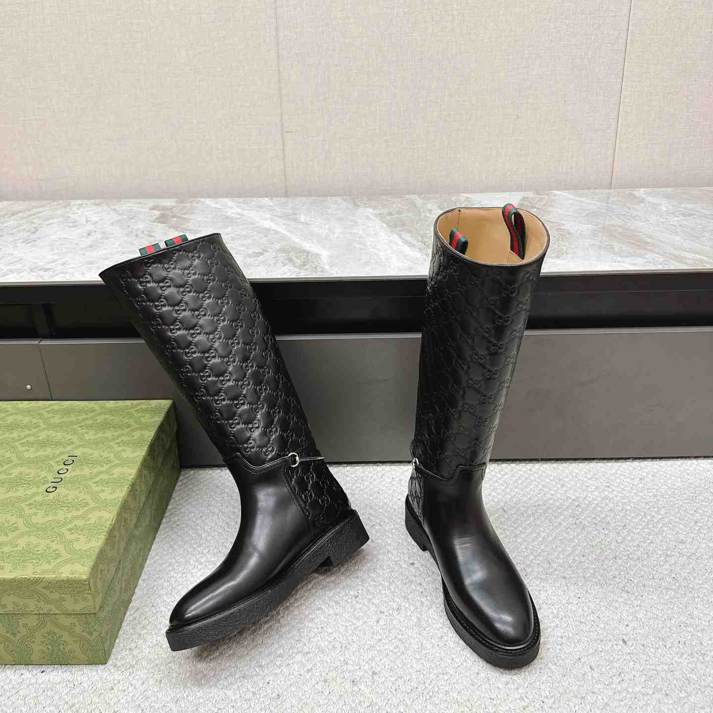 Gucci Women's Slim Horsebit Boot - PerfectKickZ