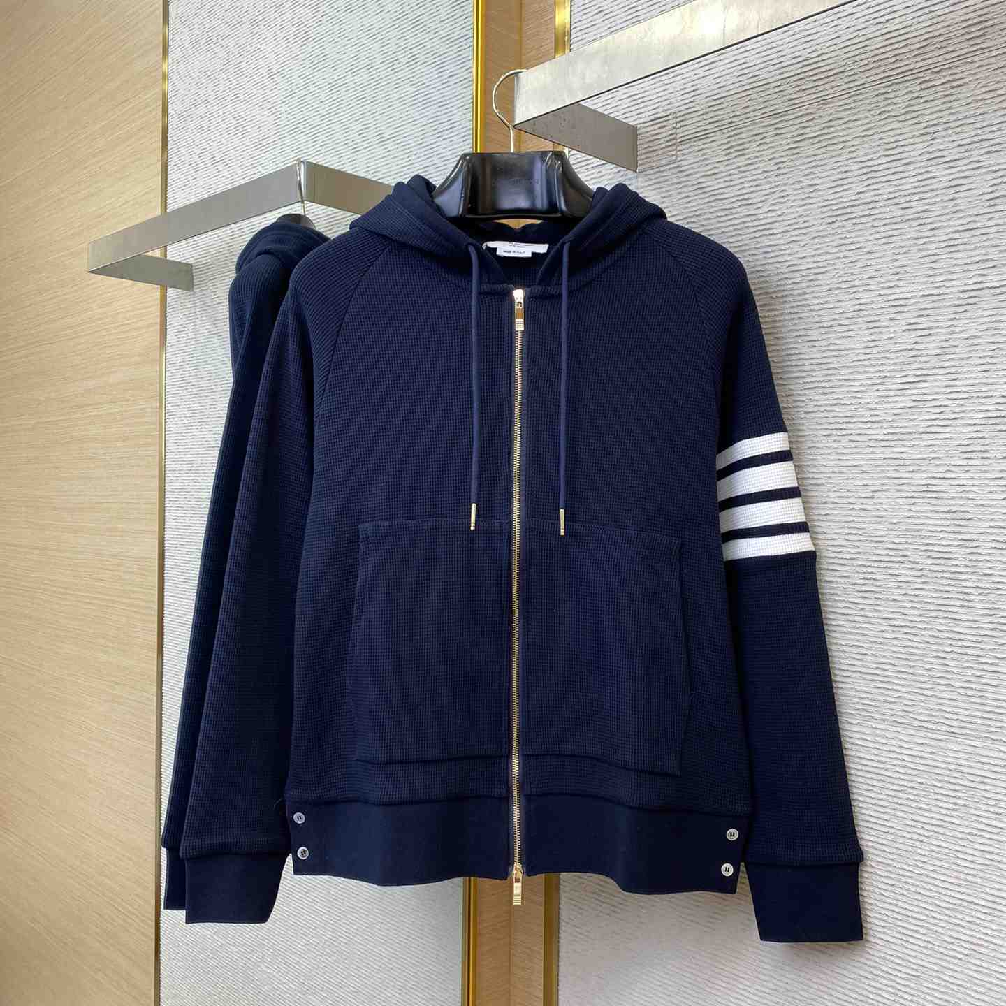 Thom Browne 4-Bar Zip-Up Cashmere Hoodie - PerfectKickZ