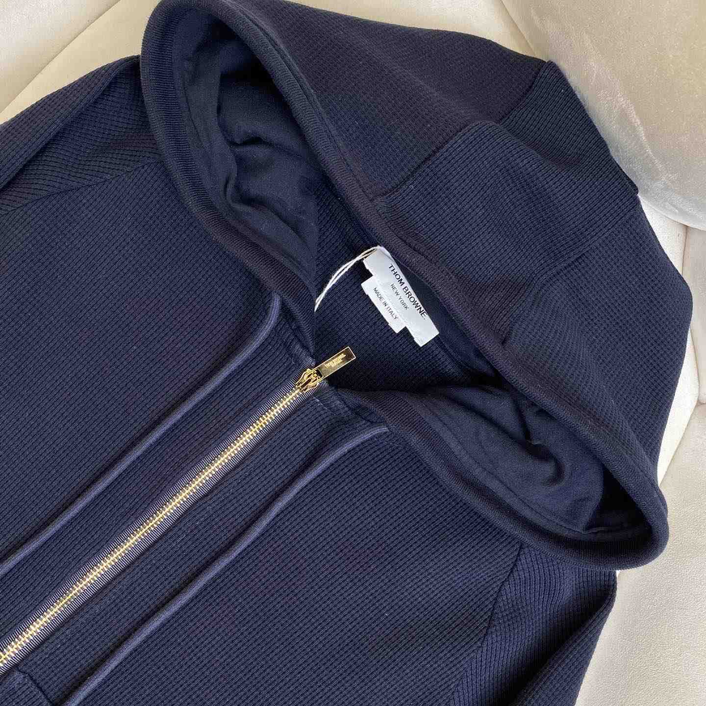 Thom Browne 4-Bar Zip-Up Cashmere Hoodie - PerfectKickZ