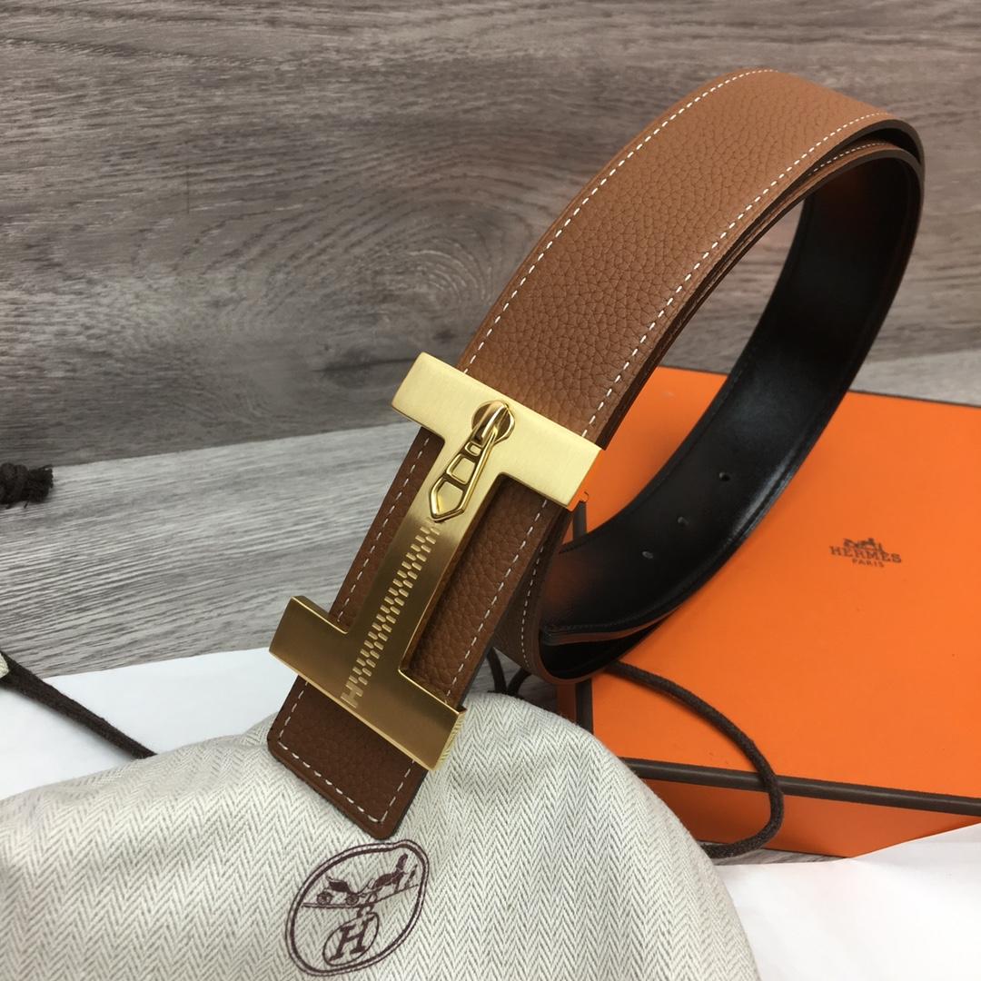 Hermes Leather H Buckle Belt - PerfectKickZ