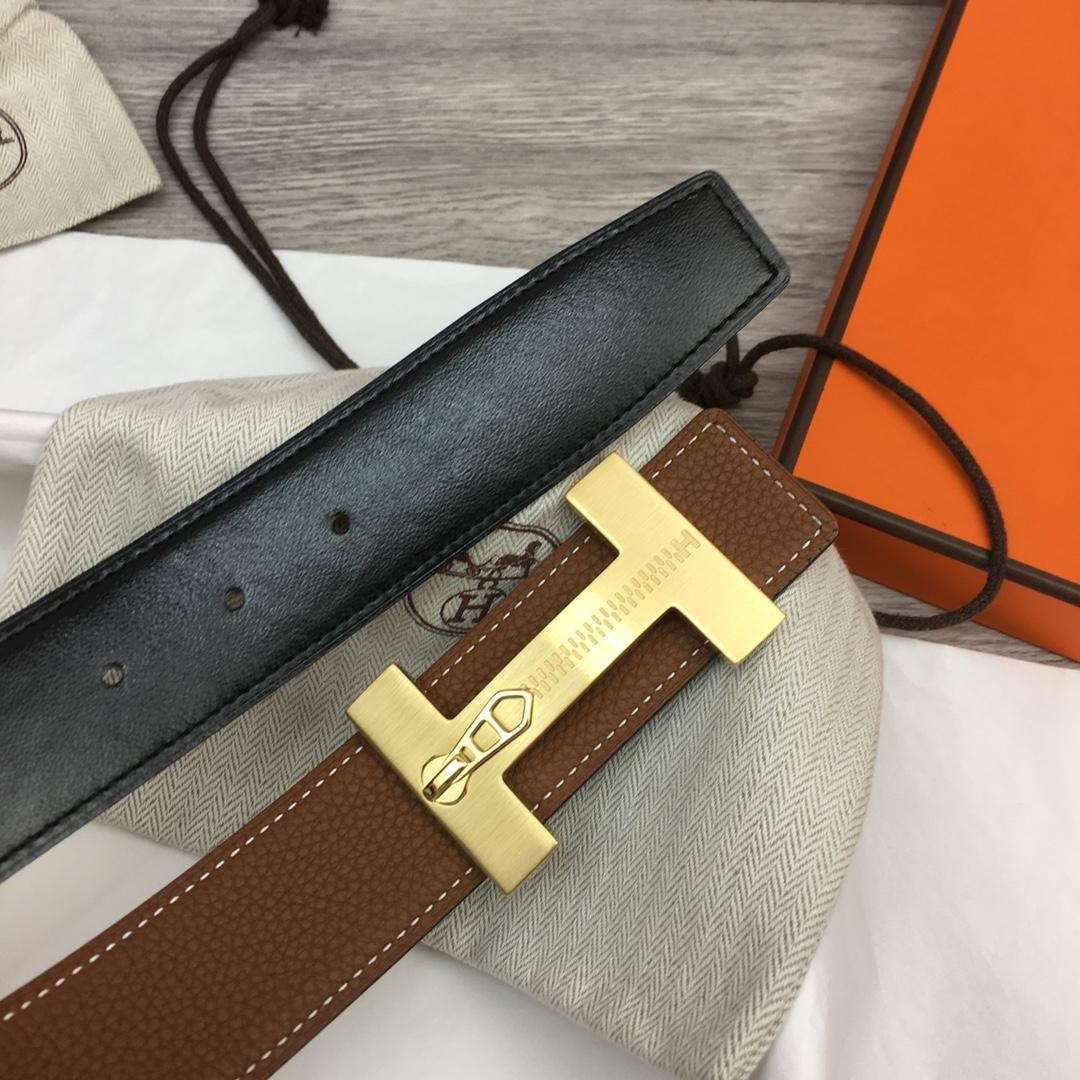 Hermes Leather H Buckle Belt - PerfectKickZ