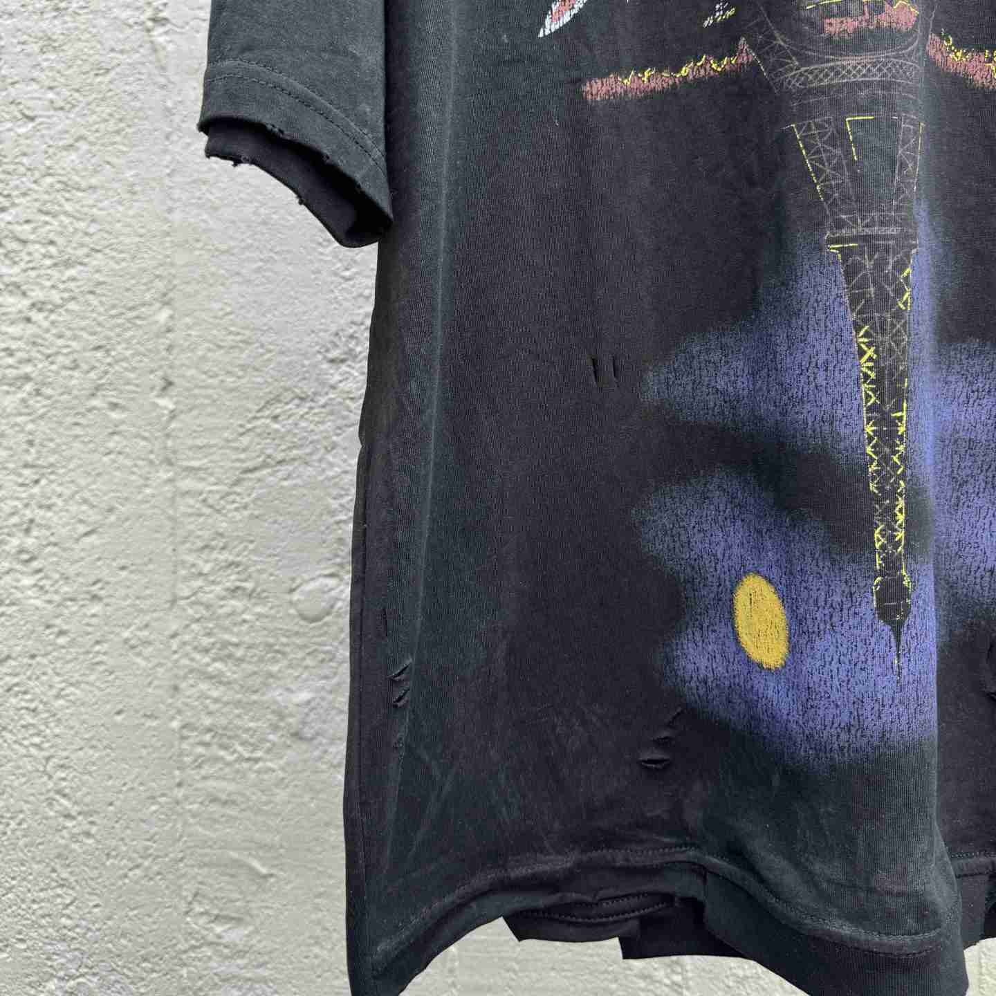 Balenciaga Paris Moon Upside Down T-Shirt Oversized In Black - PerfectKickZ