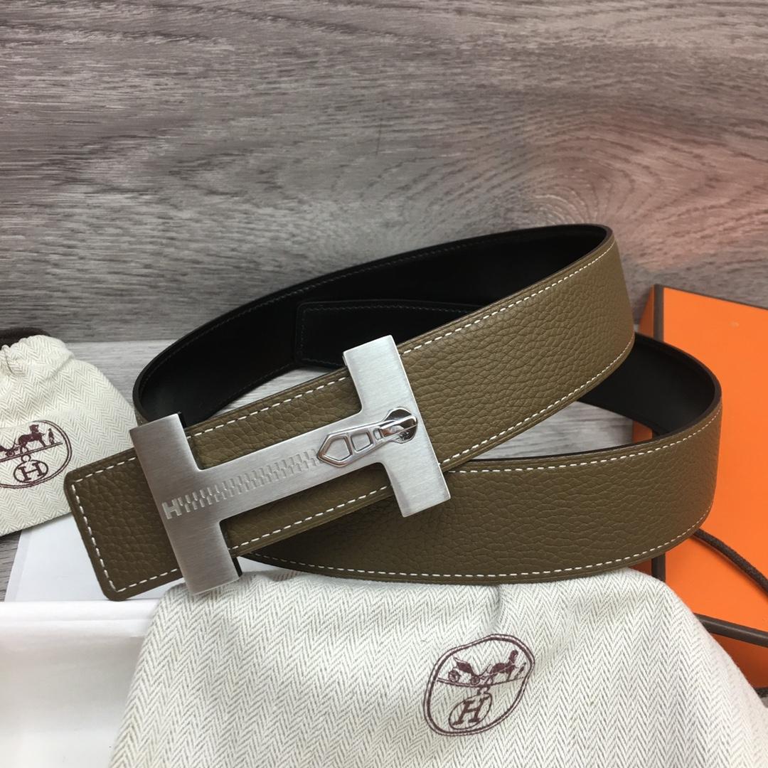 Hermes Leather H Buckle Belt - PerfectKickZ