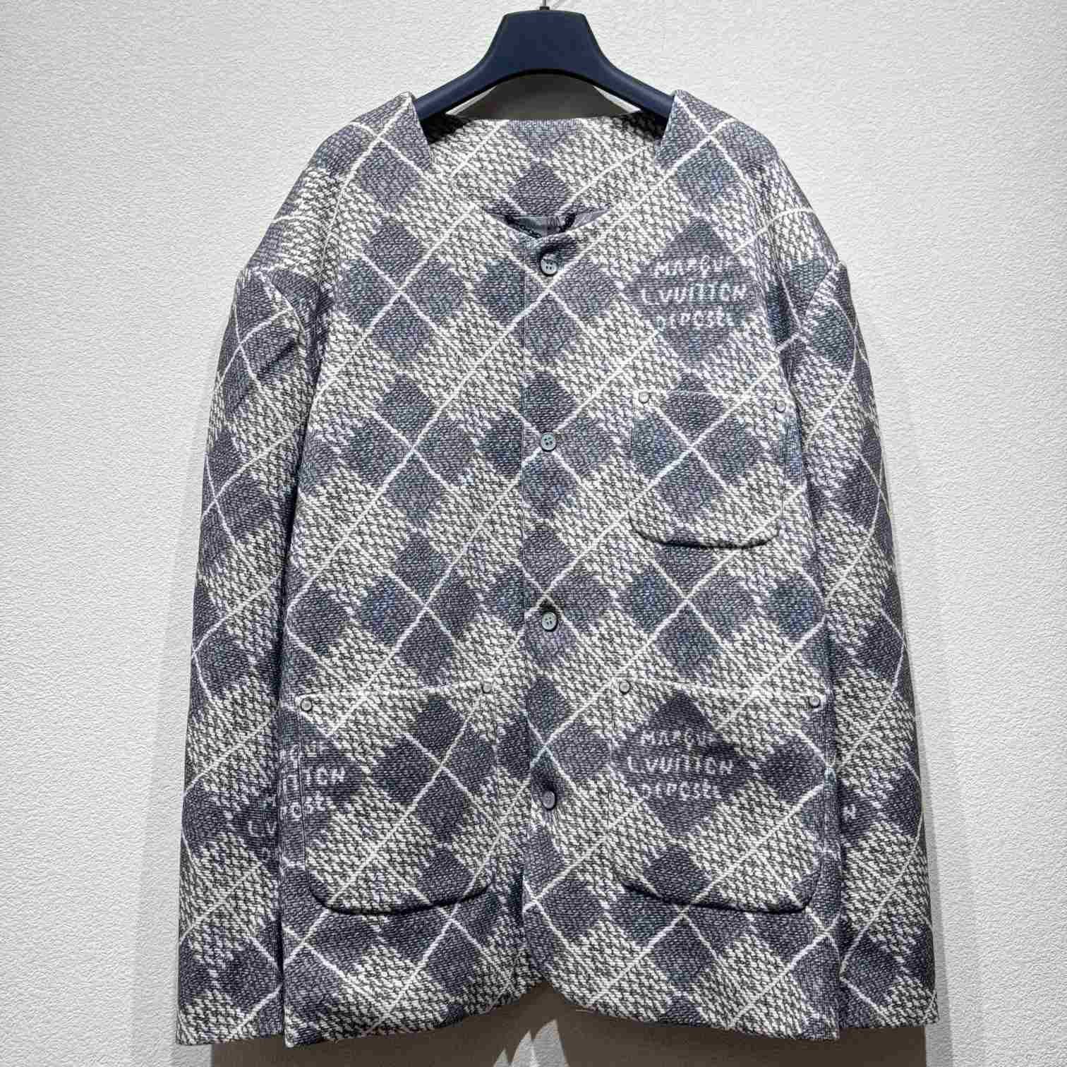 Louis Vuitton Chic Collarless Wool Jacket   1AGIZY - PerfectKickZ