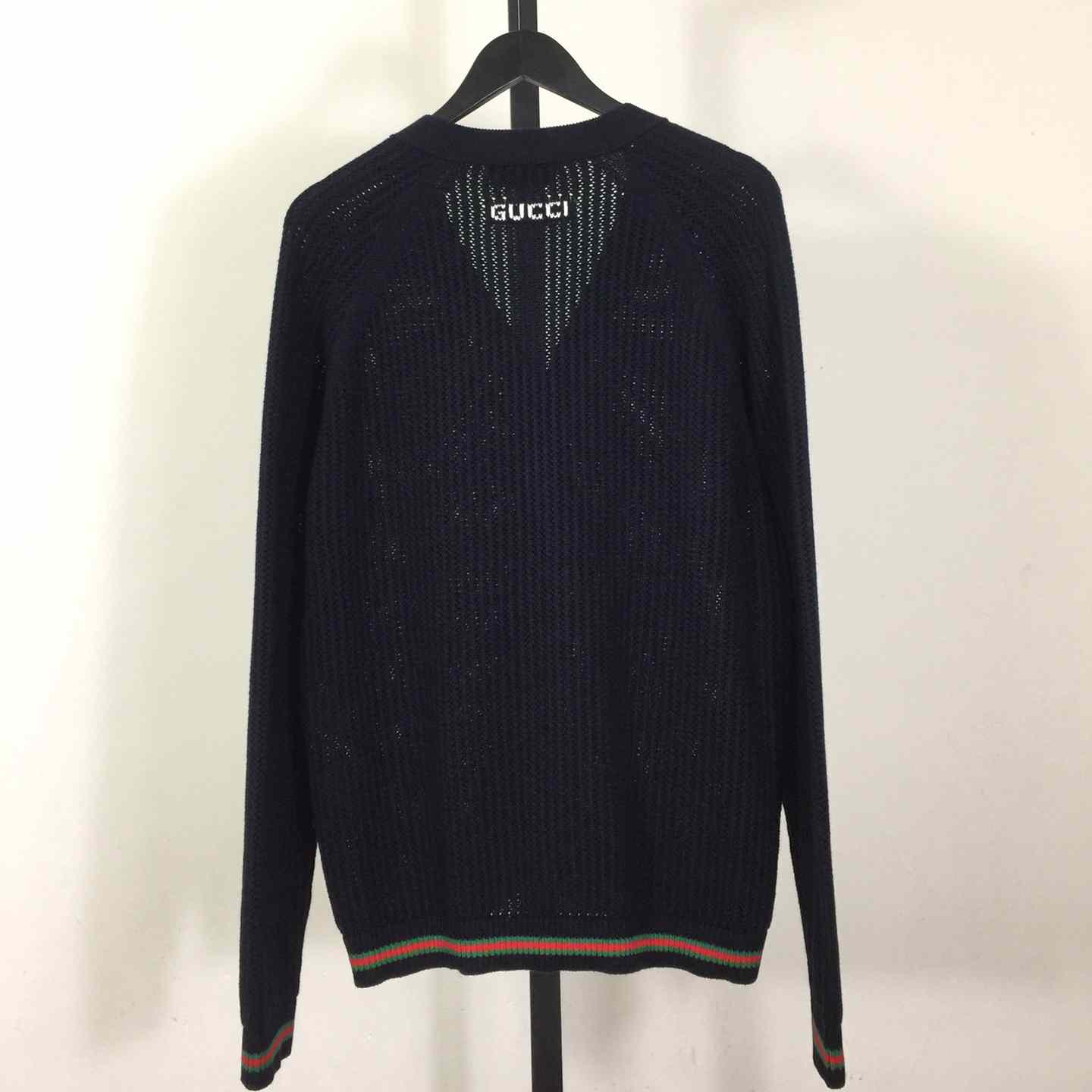Gucci Ajour Cotton Knit Cardigan With Web - 
