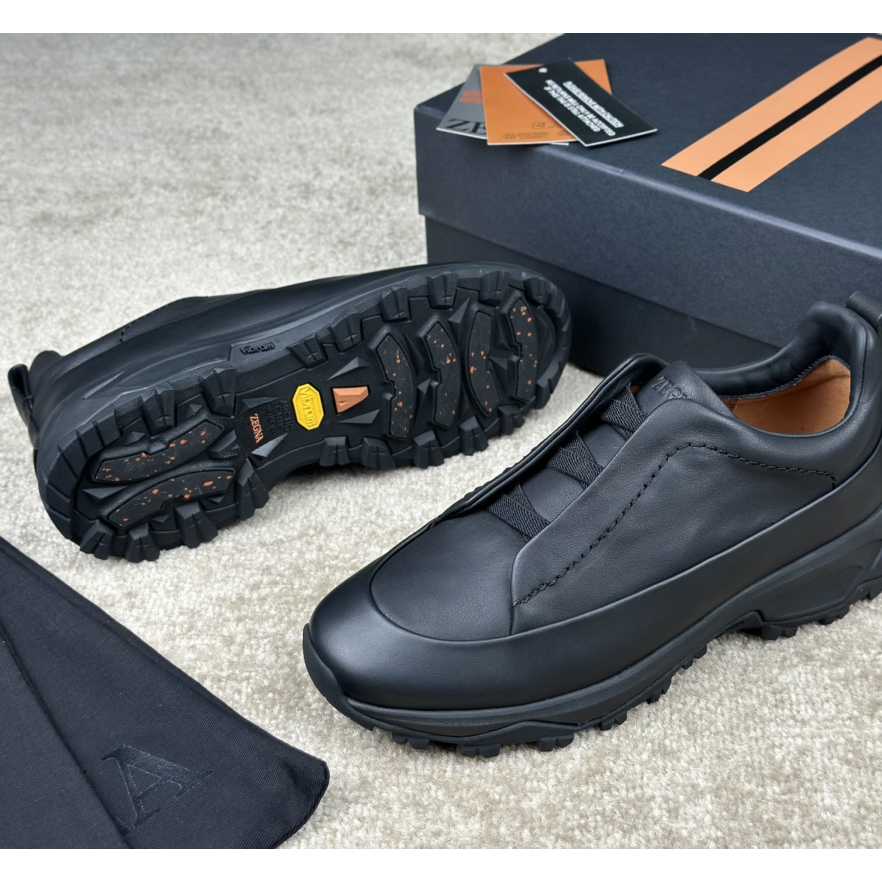 Zegna Suede And Leather Triple Stitch™ Monte Sneakers - PerfectKickZ