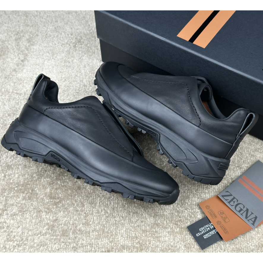 Zegna Suede And Leather Triple Stitch™ Monte Sneakers - PerfectKickZ