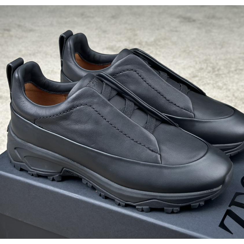 Zegna Suede And Leather Triple Stitch™ Monte Sneakers - PerfectKickZ