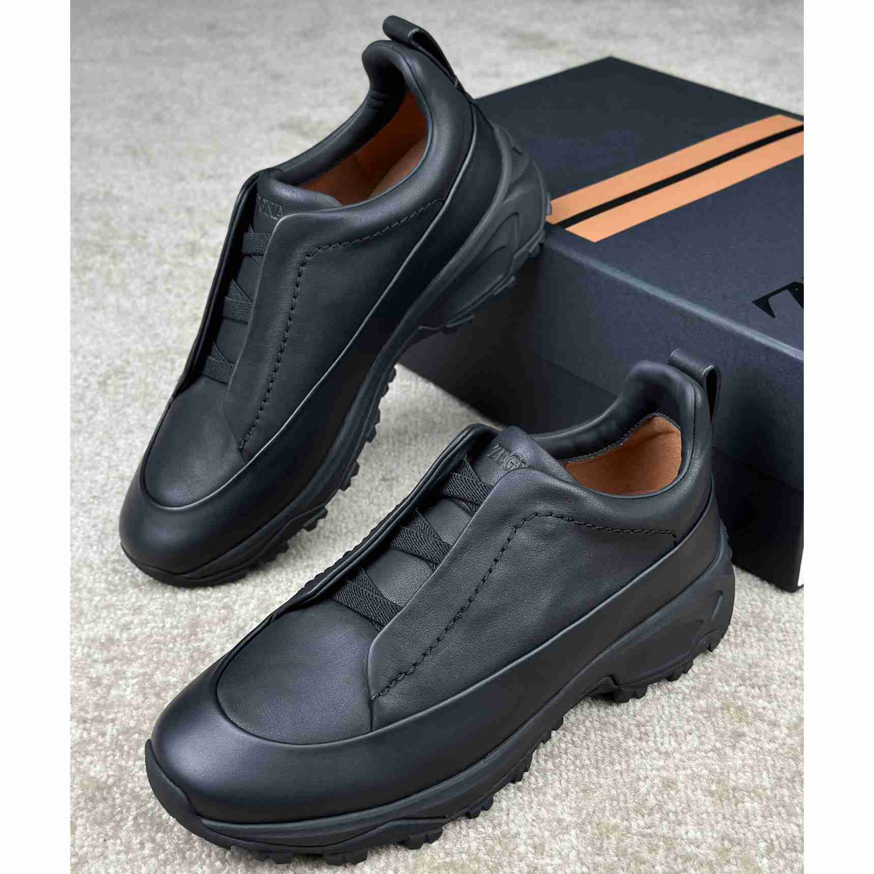 Zegna Suede And Leather Triple Stitch™ Monte Sneakers - PerfectKickZ