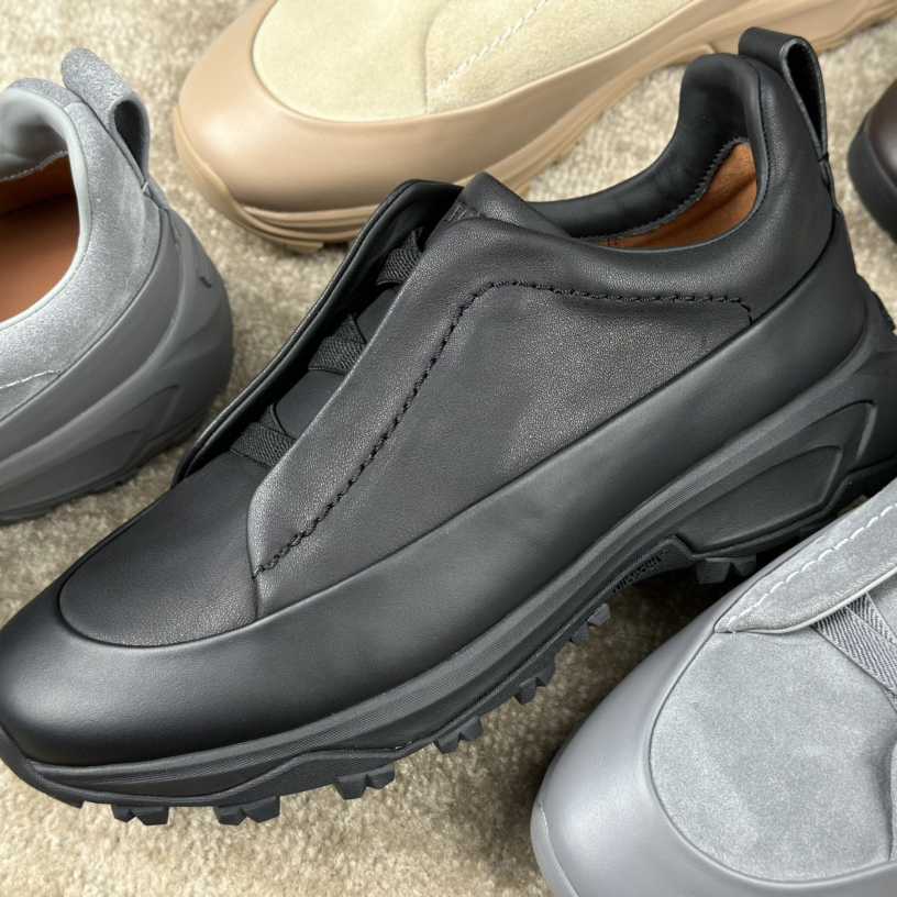 Zegna Suede And Leather Triple Stitch™ Monte Sneakers - PerfectKickZ