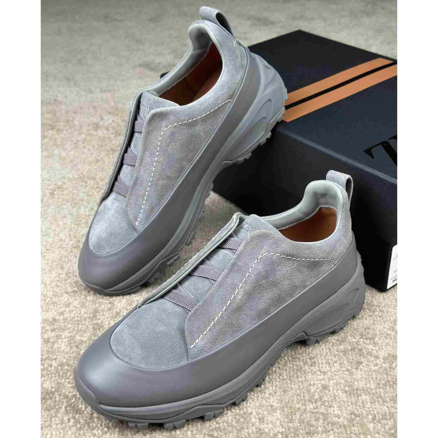 Zegna Suede And Leather Triple Stitch™ Monte Sneakers - PerfectKickZ