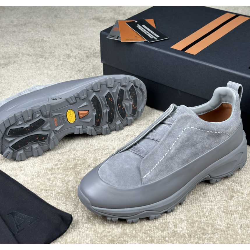 Zegna Suede And Leather Triple Stitch™ Monte Sneakers - PerfectKickZ