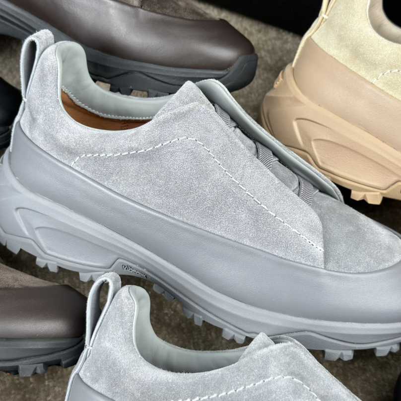 Zegna Suede And Leather Triple Stitch™ Monte Sneakers - PerfectKickZ