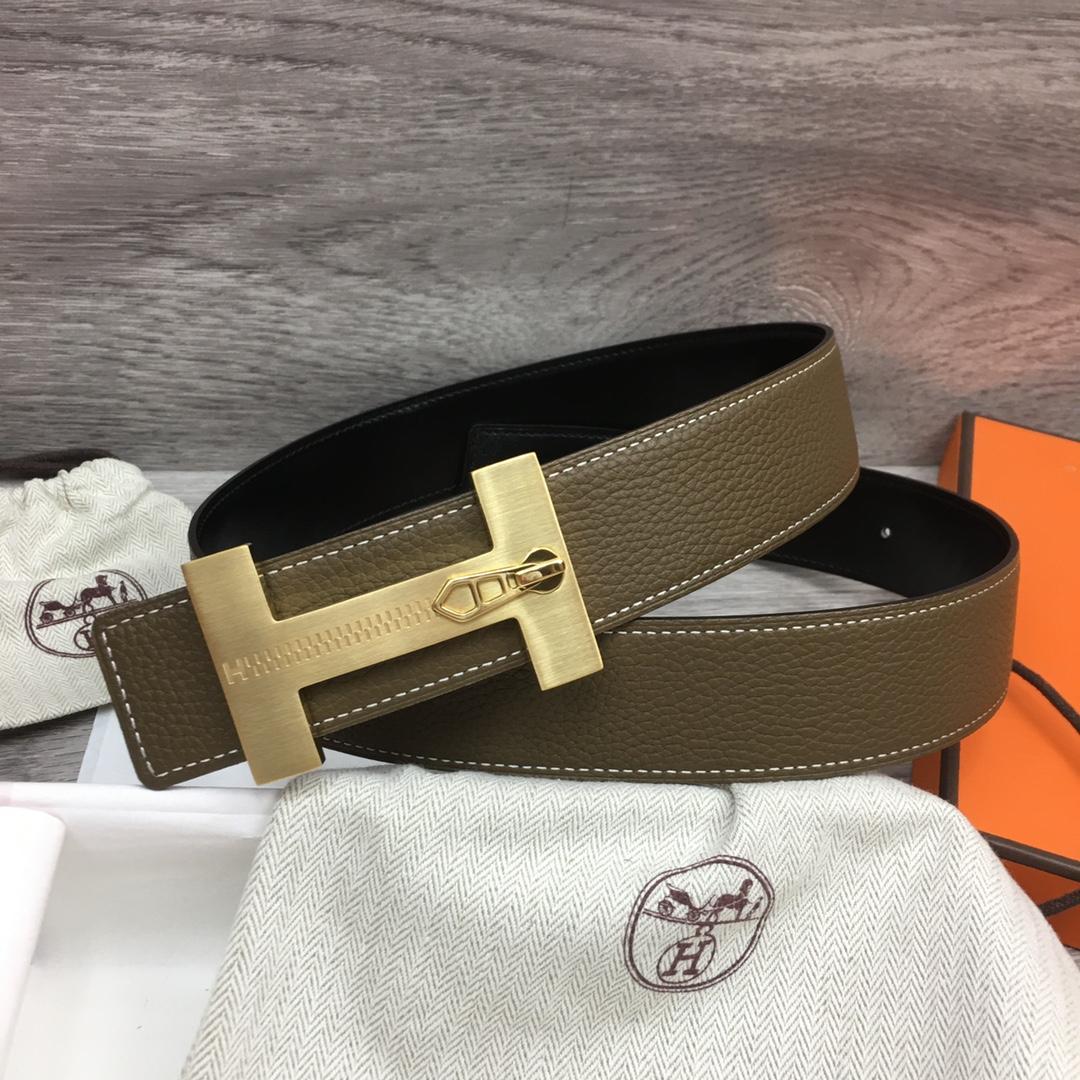 Hermes Leather H Buckle Belt - PerfectKickZ