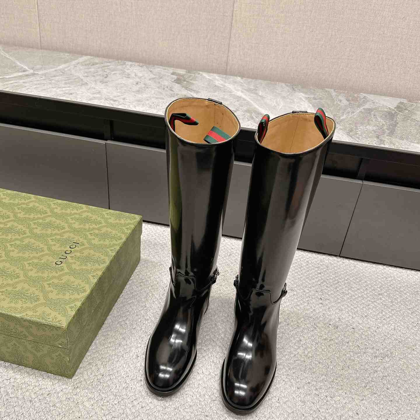 Gucci Women's Slim Horsebit Boot - PerfectKickZ