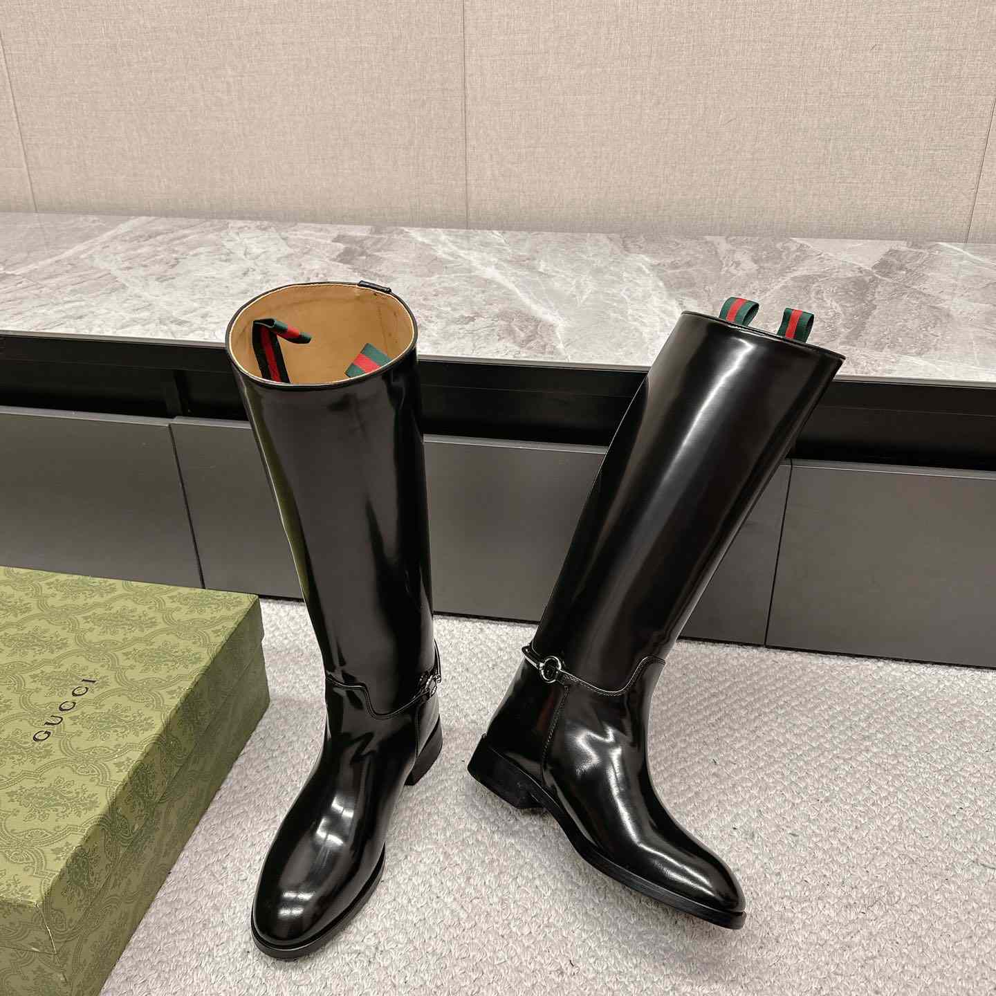 Gucci Women's Slim Horsebit Boot - PerfectKickZ