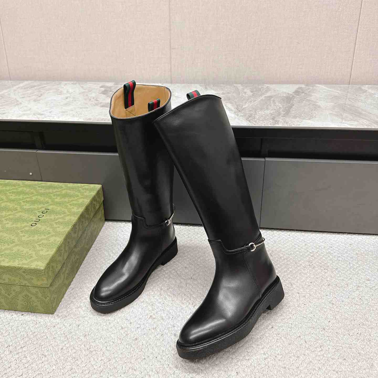 Gucci Women's Slim Horsebit Boot - PerfectKickZ