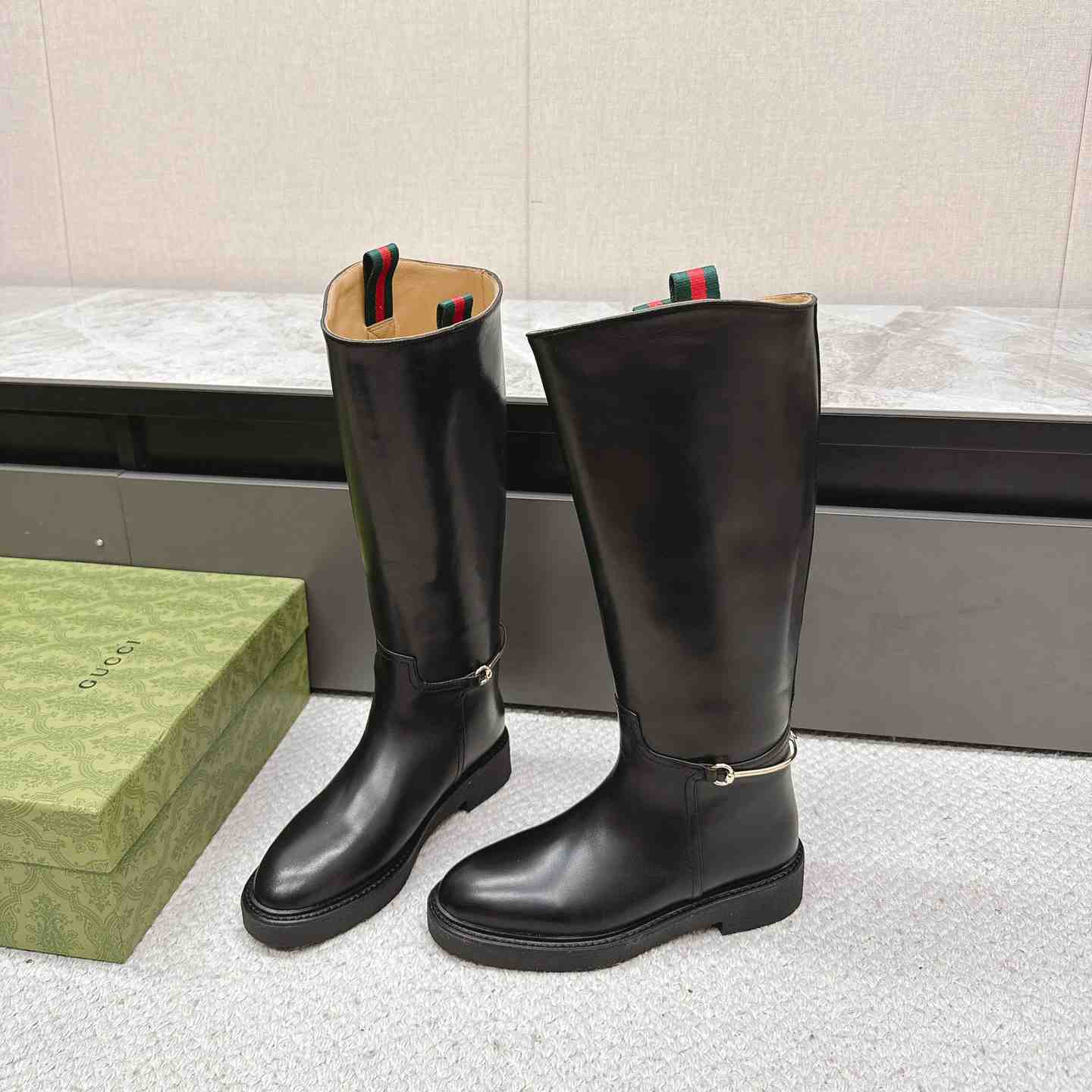 Gucci Women's Slim Horsebit Boot - PerfectKickZ