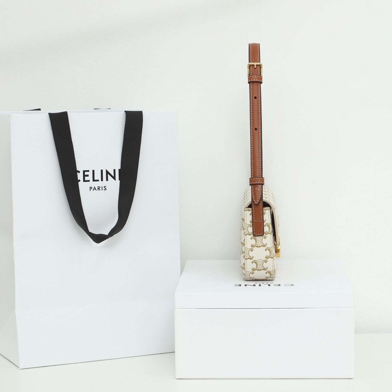 Celine Shoulder Bag Claude In Triomphe Canvas And Calfskin - PerfectKickZ