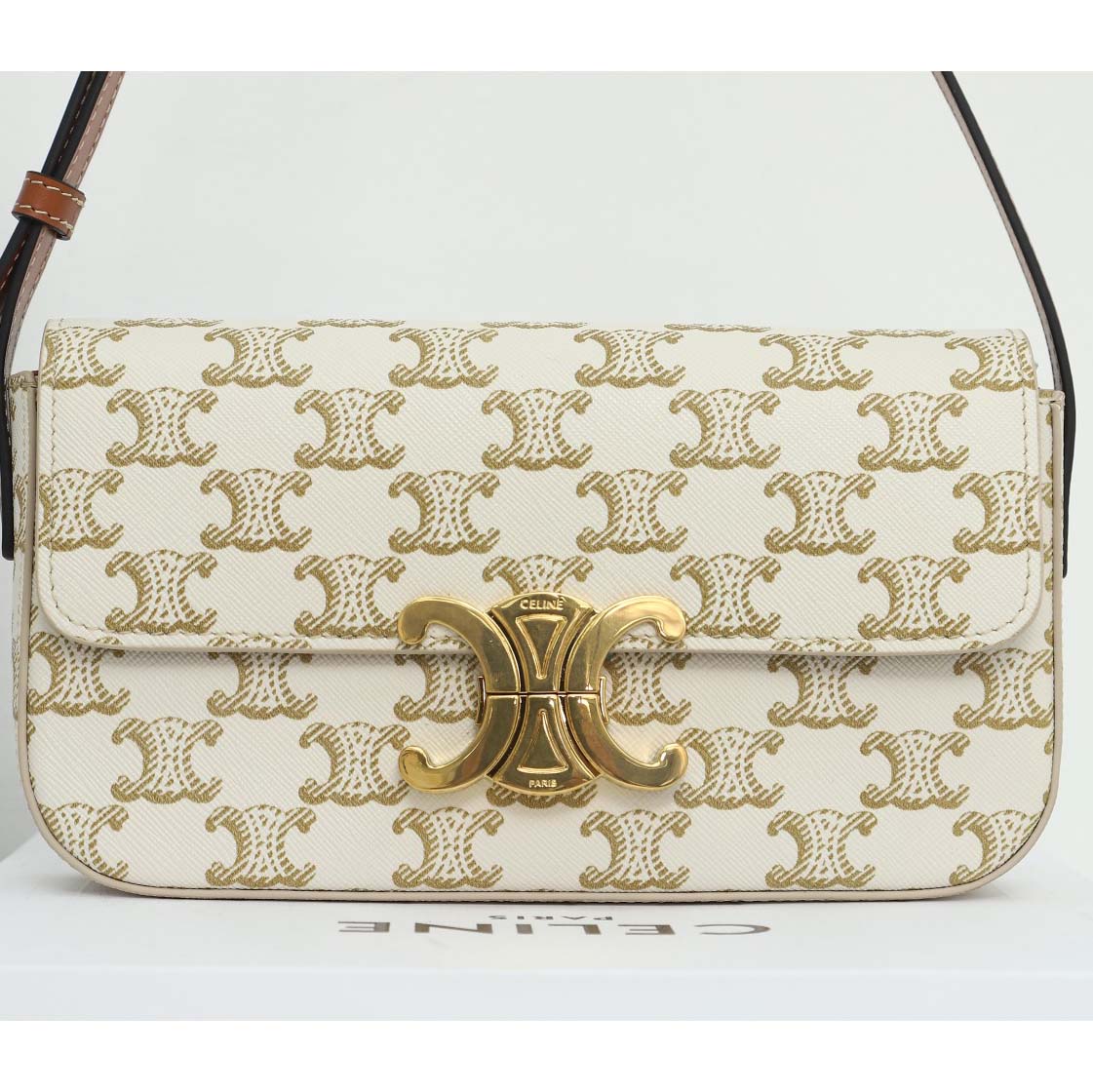 Celine Shoulder Bag Claude In Triomphe Canvas And Calfskin - PerfectKickZ