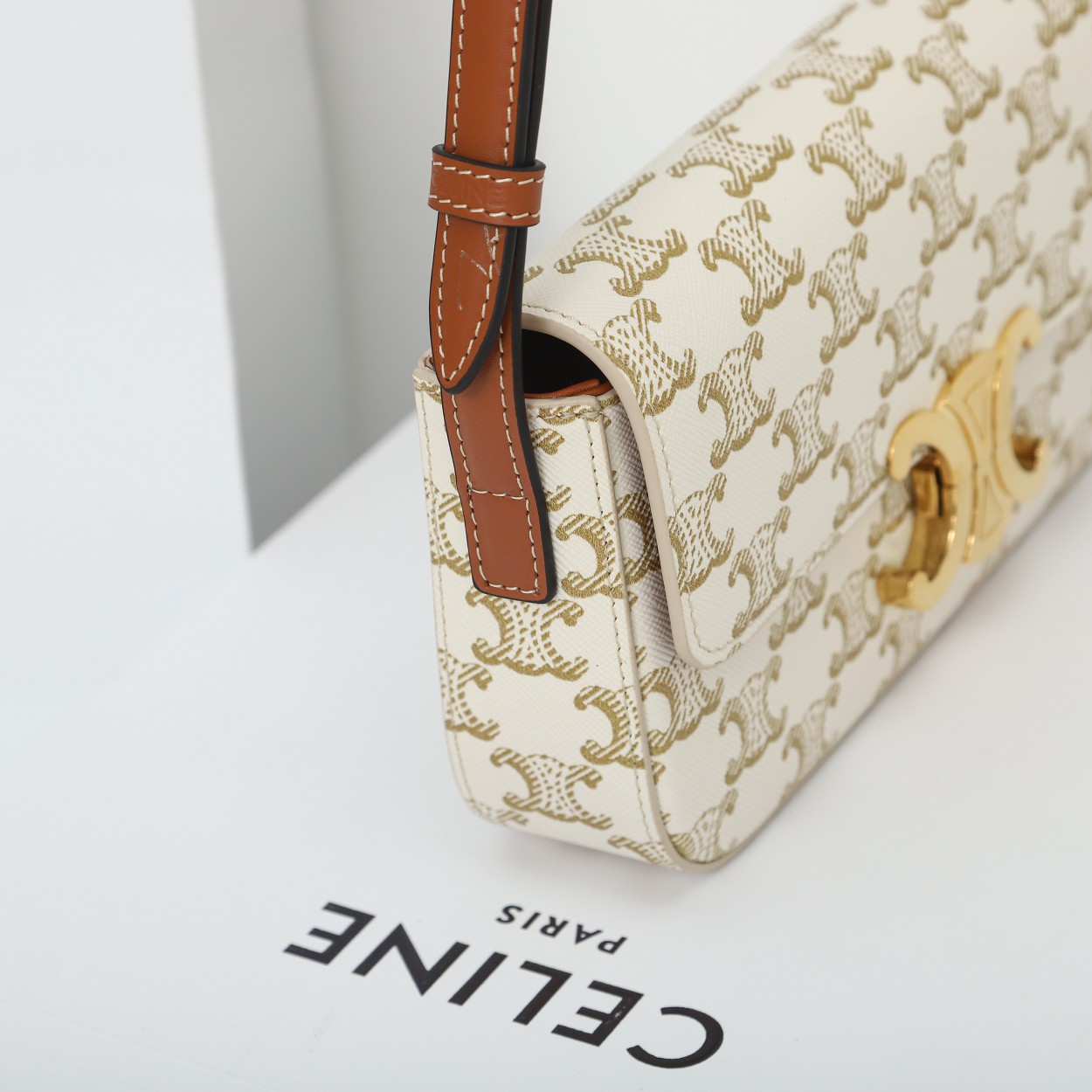 Celine Shoulder Bag Claude In Triomphe Canvas And Calfskin - PerfectKickZ