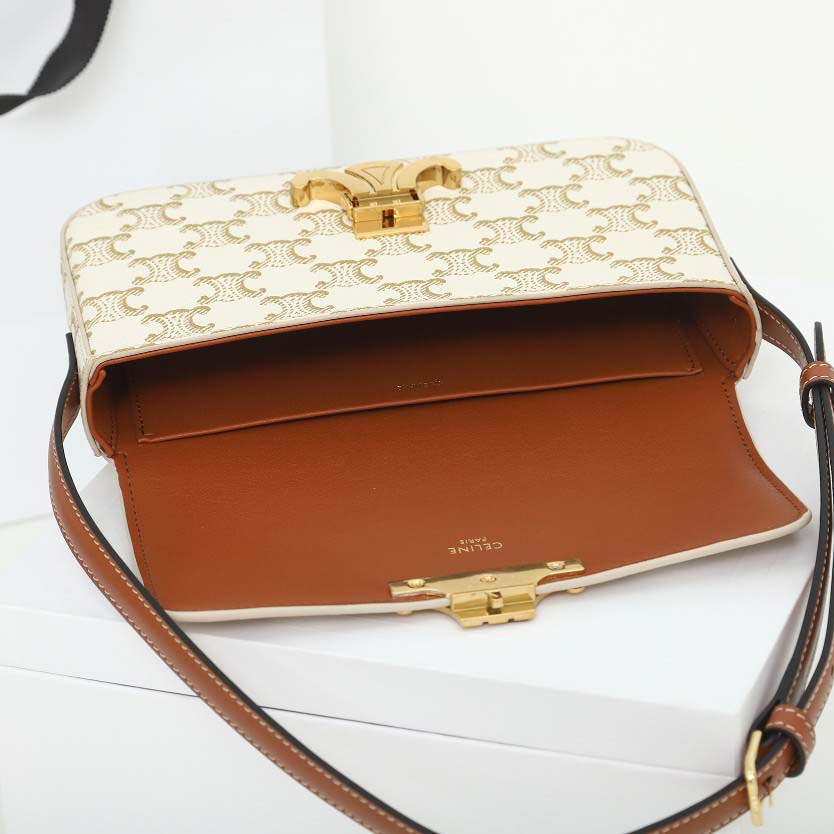 Celine Shoulder Bag Claude In Triomphe Canvas And Calfskin - PerfectKickZ