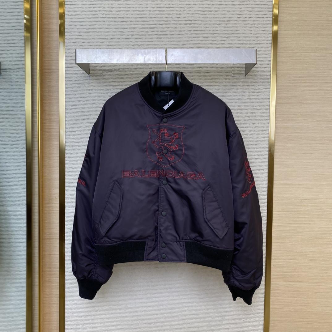 Balenciaga Lion Club Varsity Jacket In Black - PerfectKickZ