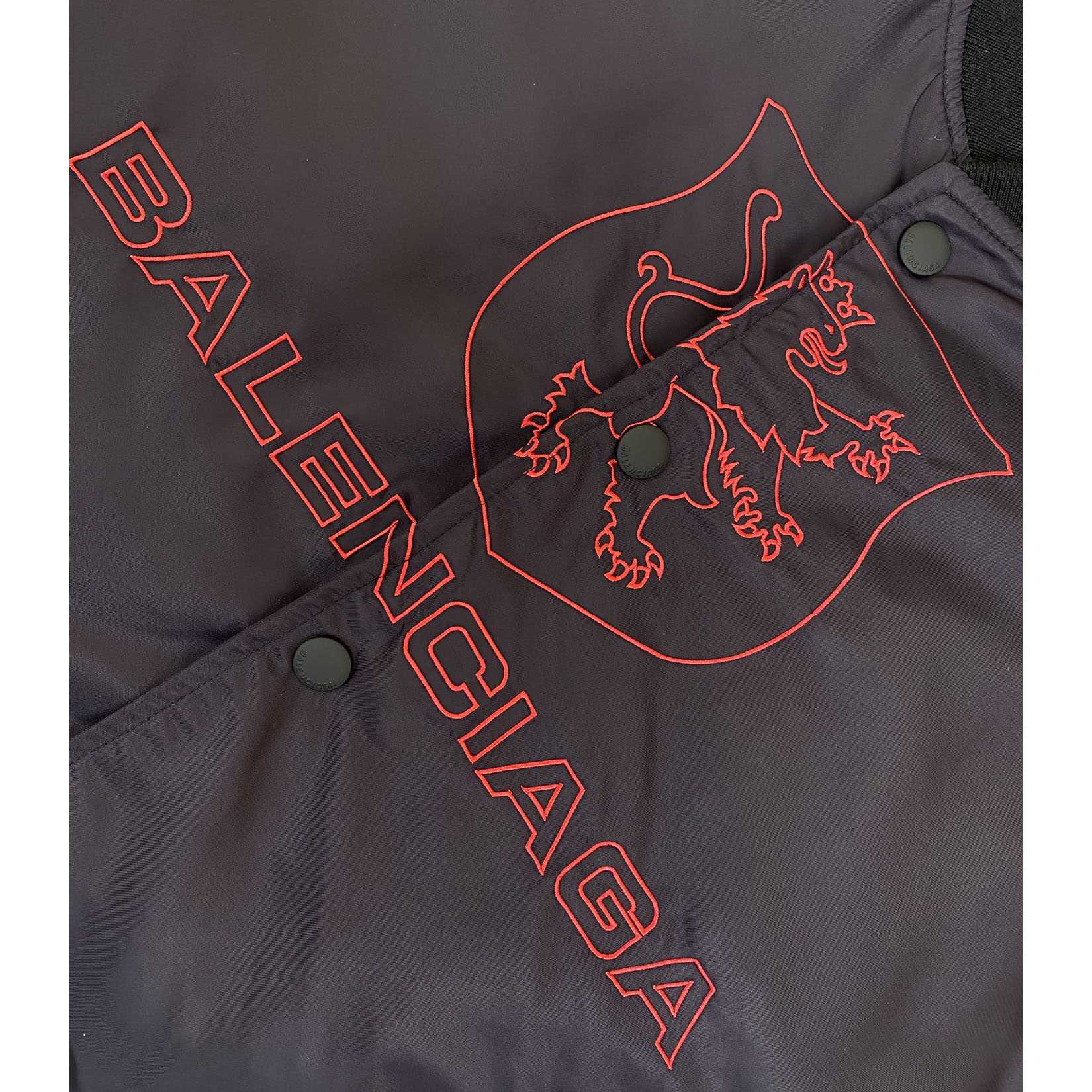 Balenciaga Lion Club Varsity Jacket In Black - PerfectKickZ